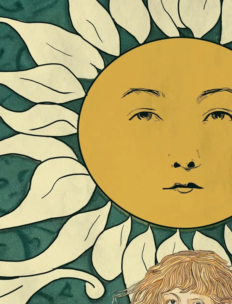 The Sun Tarot Card Print From Green Menagerie Tarot by My Store