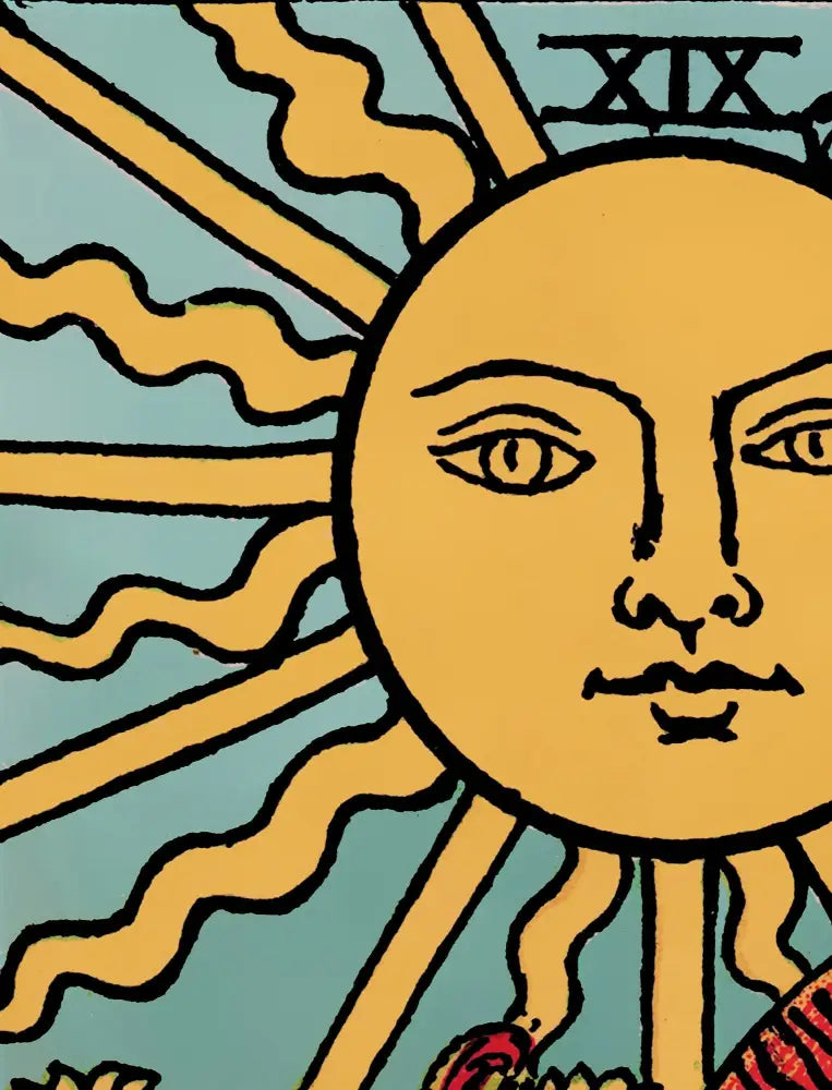 The Sun Tarot Card Print No Frame Poster Sunflower Radiant Design by My Store