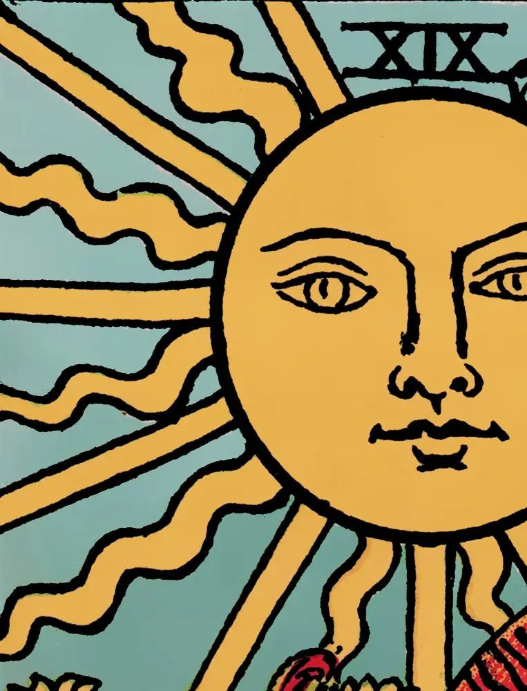The Sun Tarot Card Print No Frame Poster Sunflower Radiant Design by My Store