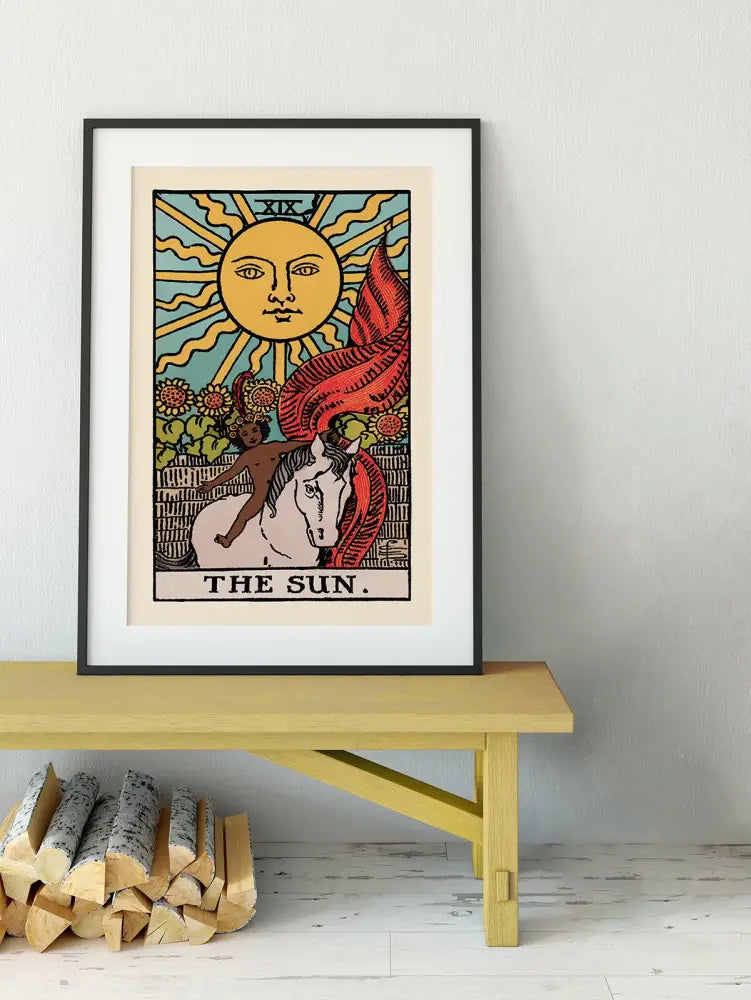 The Sun Tarot Card Print No Frame Poster Sunflower Radiant Design by My Store