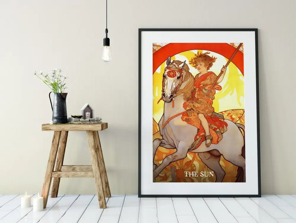 The Sun Tarot Card Print No Frame Poster Unframed Wall Art For Positive Energy And Inspiration by My Store