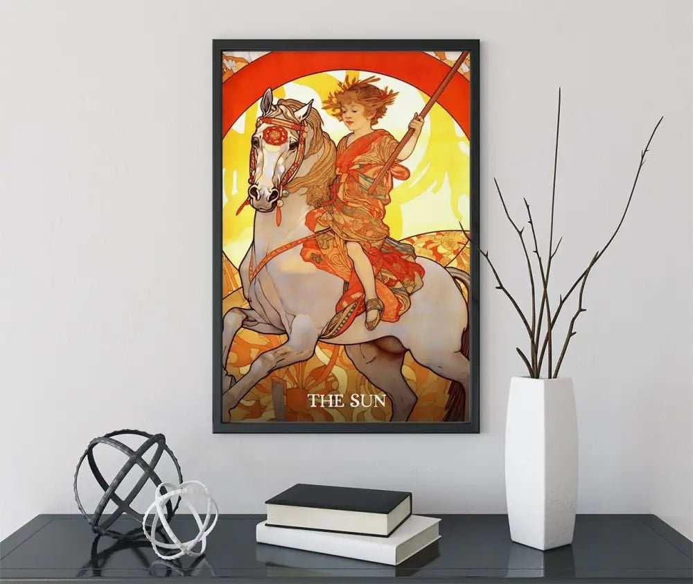 The Sun Tarot Card Print No Frame Poster Unframed Wall Art For Positive Energy And Inspiration by My Store