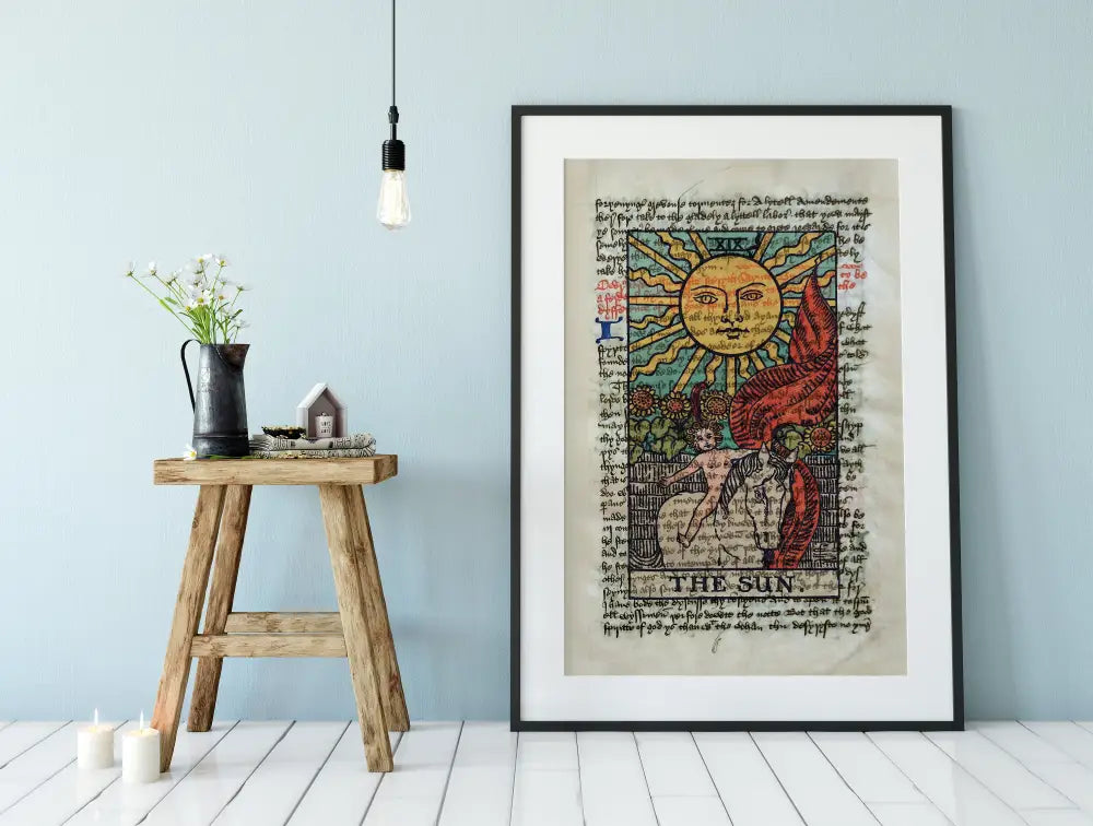The Sun Tarot Card Print No Frame Sun Card Poster Wall Art For Positivity And Vitality by My Store