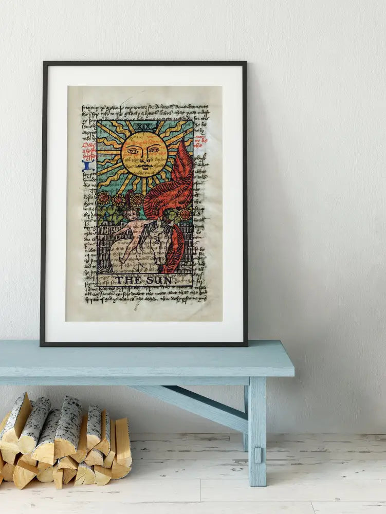 The Sun Tarot Card Print No Frame Sun Card Poster Wall Art For Positivity And Vitality by My Store