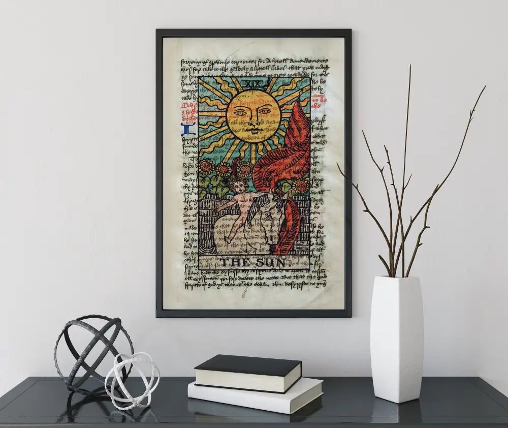 The Sun Tarot Card Print No Frame Sun Card Poster Wall Art For Positivity And Vitality by My Store