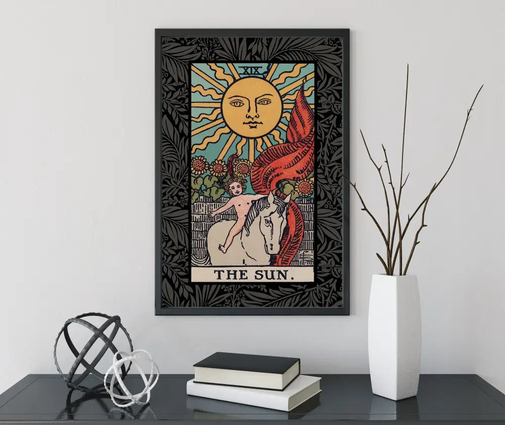 The Sun Tarot Card Print No Frame Uplifting Art Poster by My Store