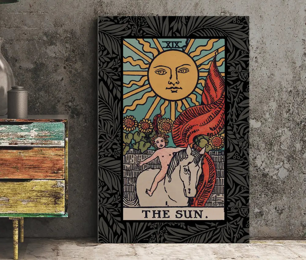 The Sun Tarot Card Print No Frame Uplifting Art Poster by My Store