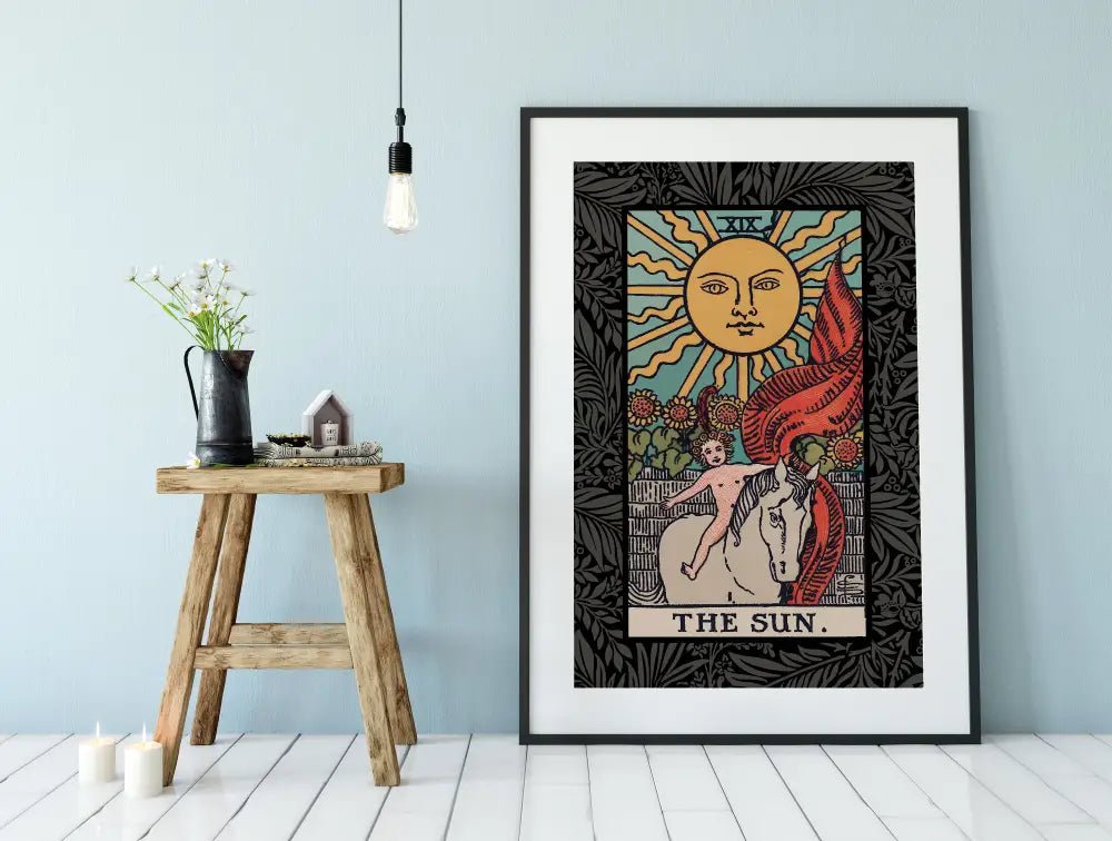 The Sun Tarot Card Print No Frame Uplifting Art Poster by My Store
