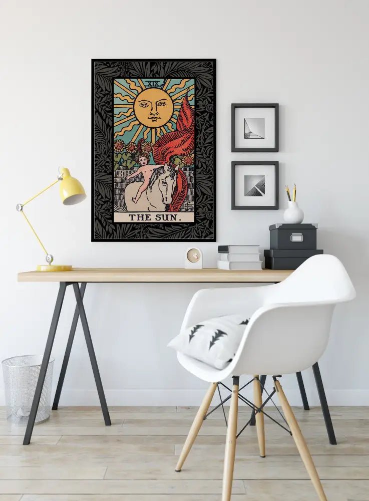 The Sun Tarot Card Print No Frame Uplifting Art Poster by My Store