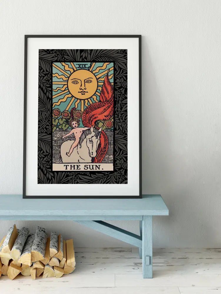 The Sun Tarot Card Print No Frame Uplifting Art Poster by My Store