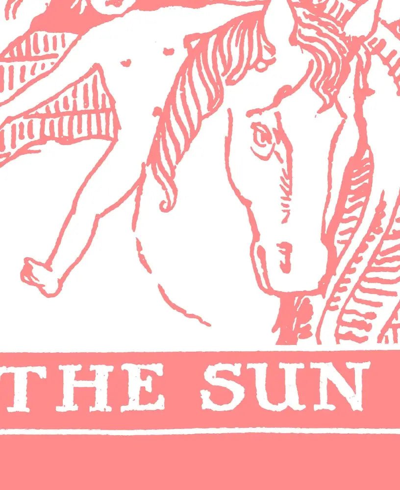 The Sun Tarot Card Print Pink and White Poster No Frame by My Store
