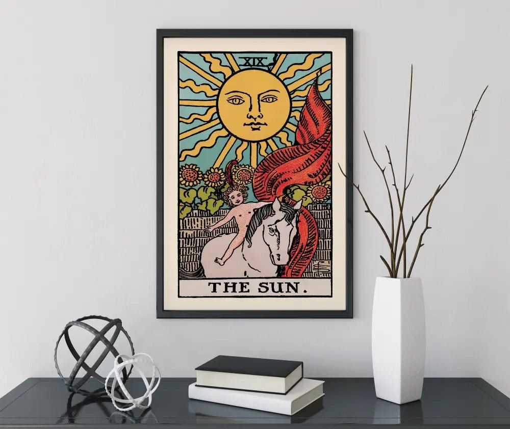 The Sun Tarot Card Print Poster No Frame Radiant Sun Wall Art For Positive Energy And Joy by My Store