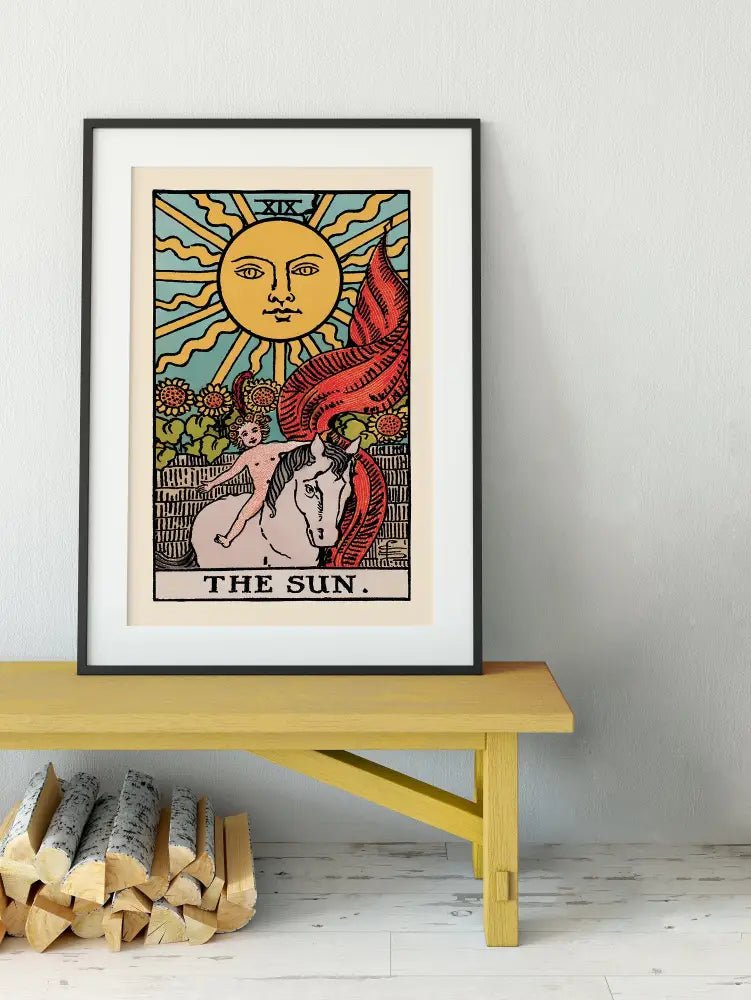 The Sun Tarot Card Print Poster No Frame Radiant Sun Wall Art For Positive Energy And Joy by My Store
