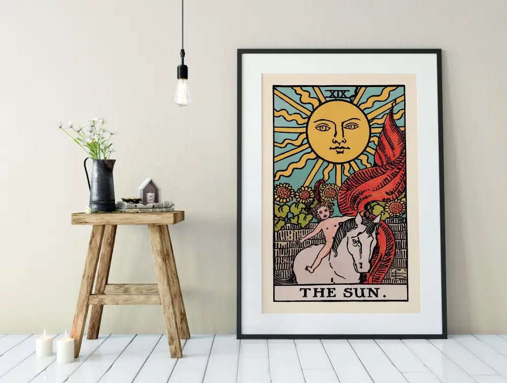 The Sun Tarot Card Print Poster No Frame Radiant Sun Wall Art For Positive Energy And Joy by My Store