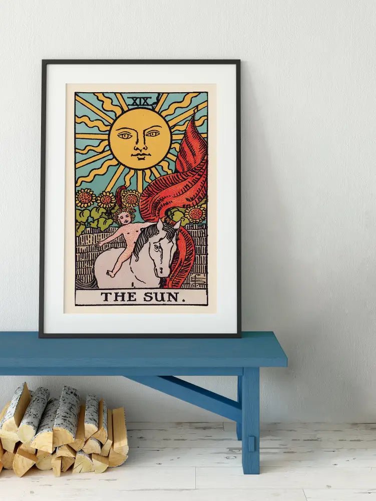 The Sun Tarot Card Print Poster Unframed No Frame Wall Art For Positive Energy Home Decor by My Store