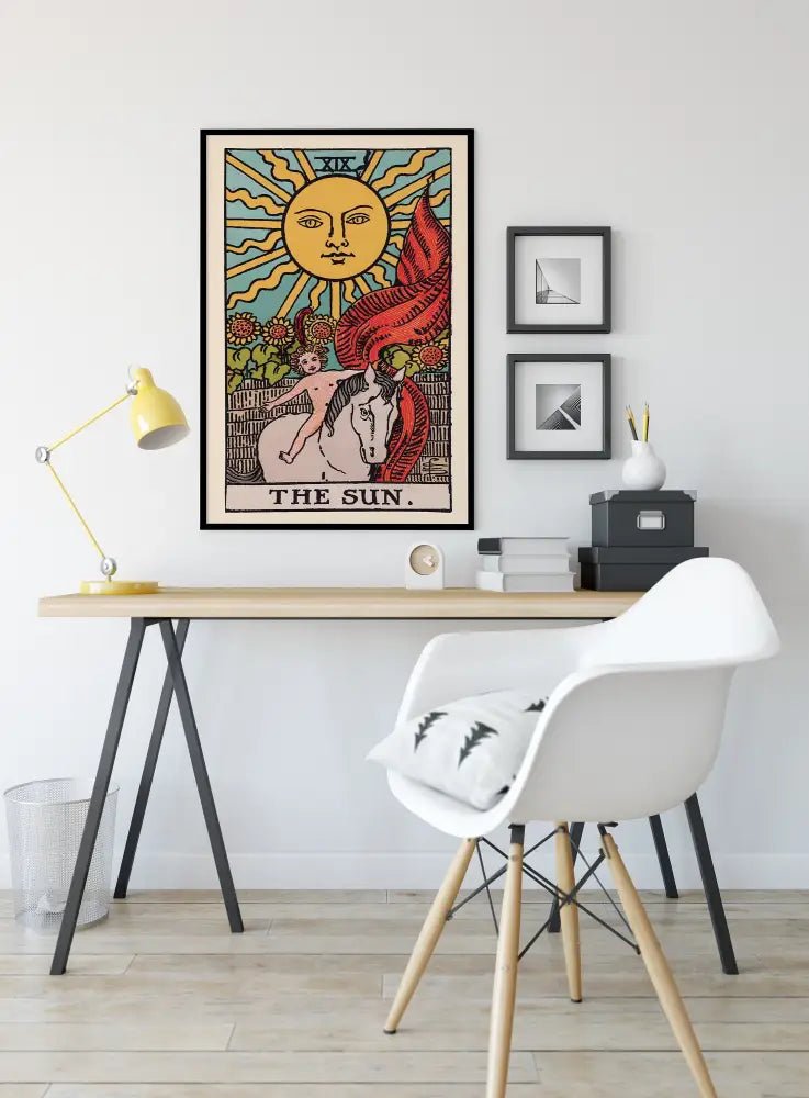 The Sun Tarot Card Print Poster Unframed No Frame Wall Art For Positive Energy Home Decor by My Store