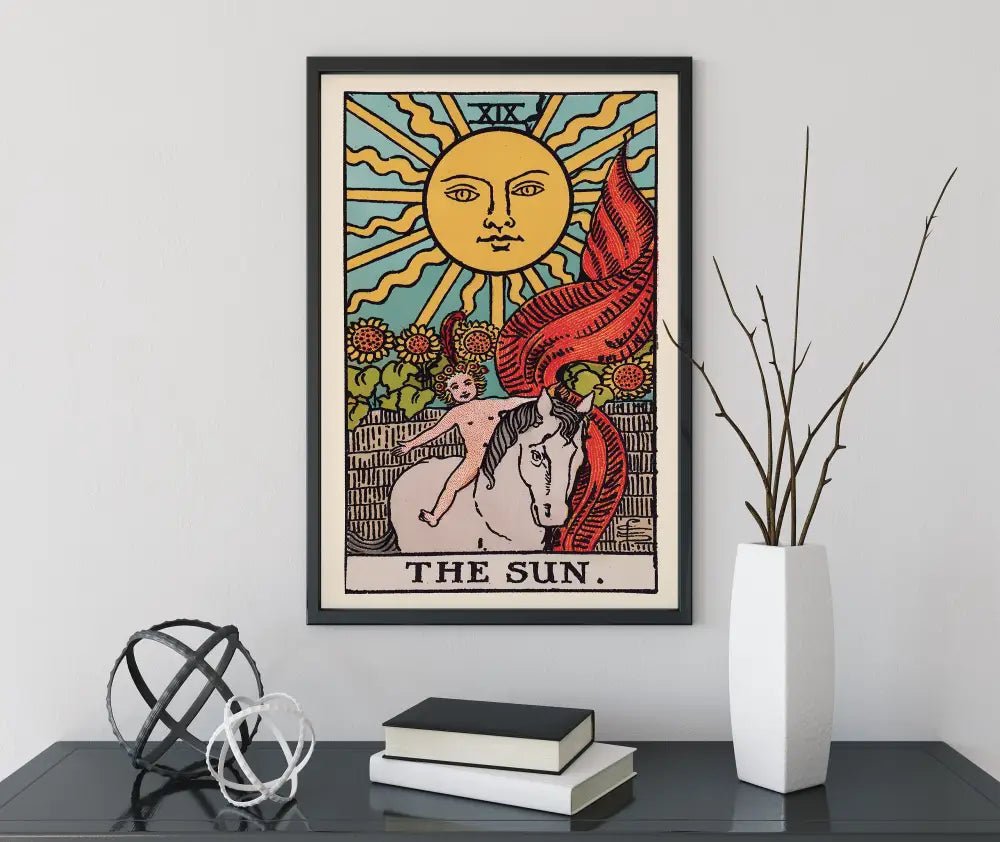 The Sun Tarot Card Print Poster Unframed No Frame Wall Art For Positive Energy Home Decor by My Store