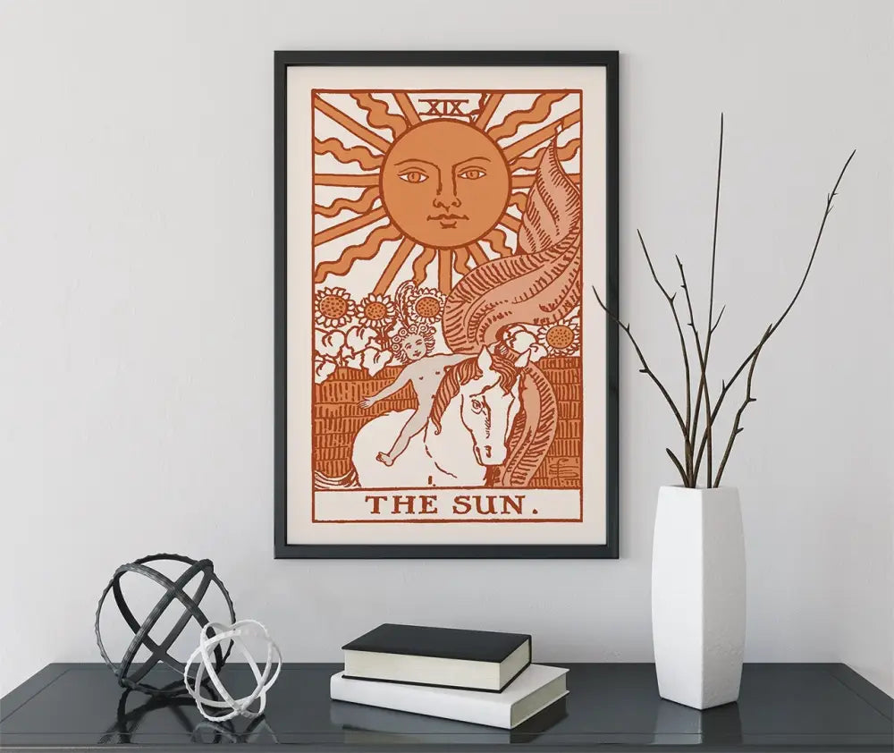 The Sun Tarot Card Print Warm Color Poster No Frame by My Store