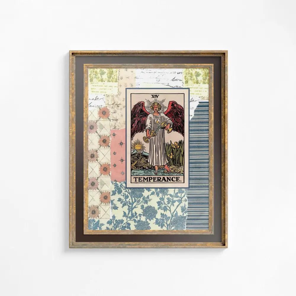 The Temperance Collage - Tarot Card Print: Vintage Art Poster