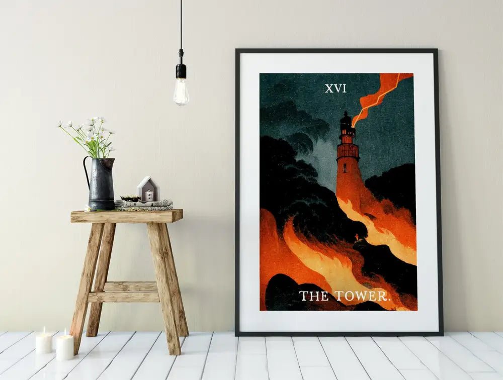 The Tower Tarot Card Print No Frame Poster Mystic Wall Art For Tarot Enthusiasts And Collectors by My Store