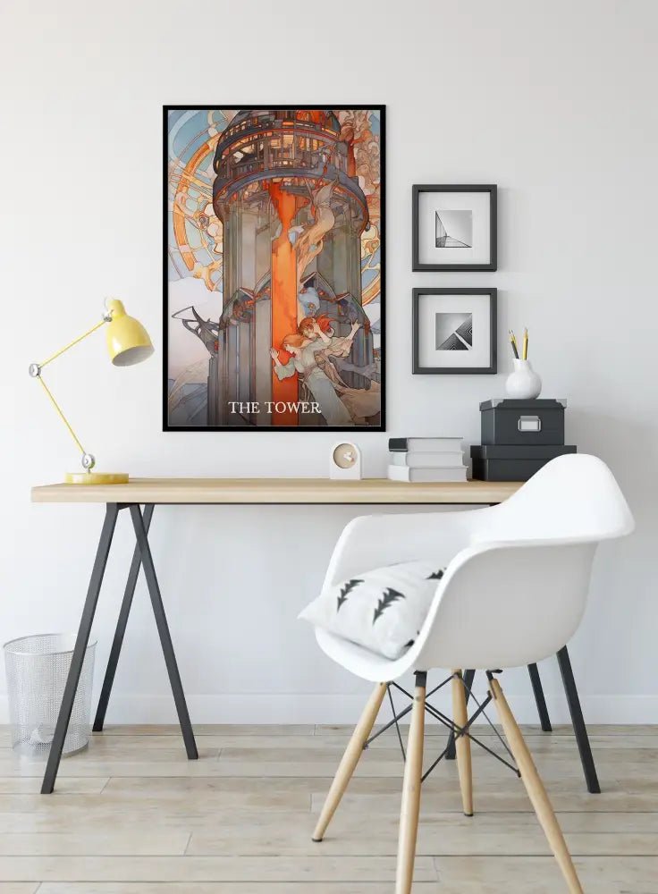 The Tower Tarot Card Print Unframed Wall Art Poster Unique Tarot Decor For Transformative Space by My Store