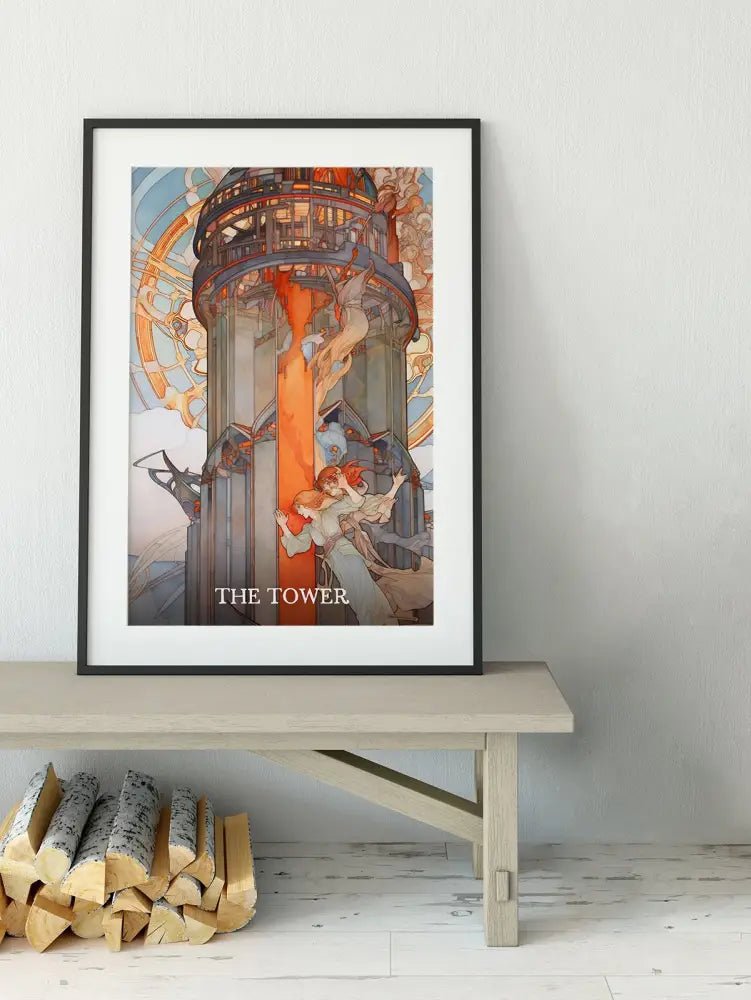 The Tower Tarot Card Print Unframed Wall Art Poster Unique Tarot Decor For Transformative Space by My Store