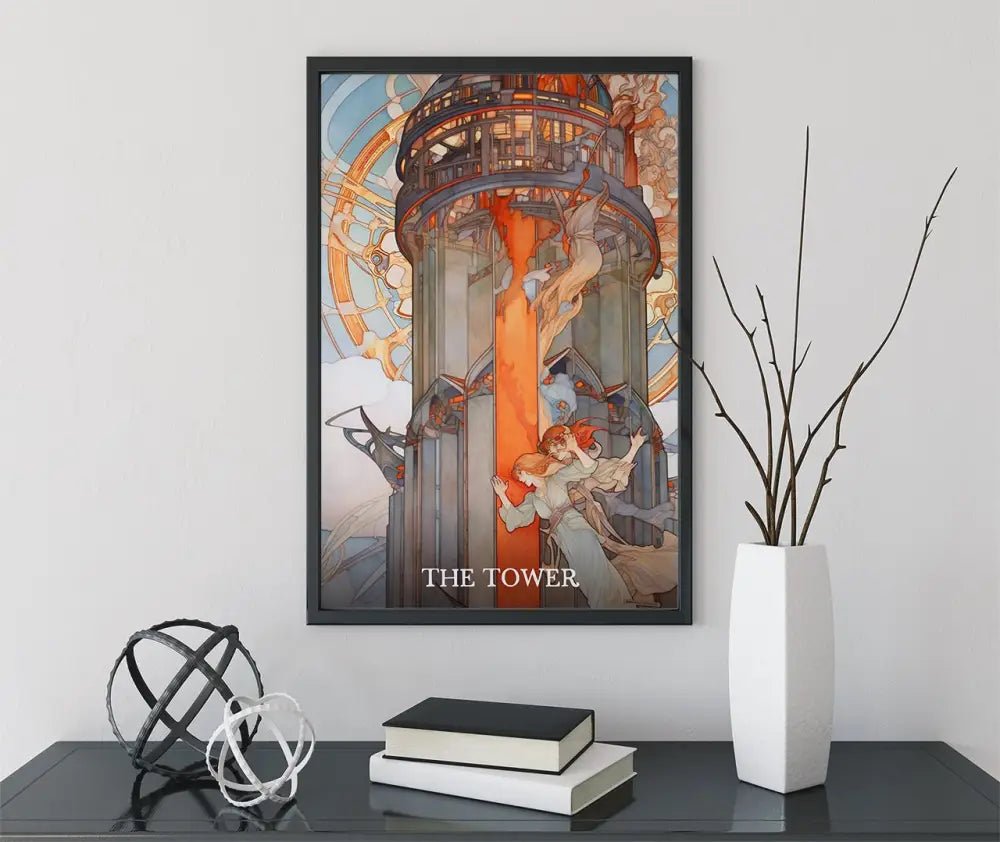 The Tower Tarot Card Print Unframed Wall Art Poster Unique Tarot Decor For Transformative Space by My Store