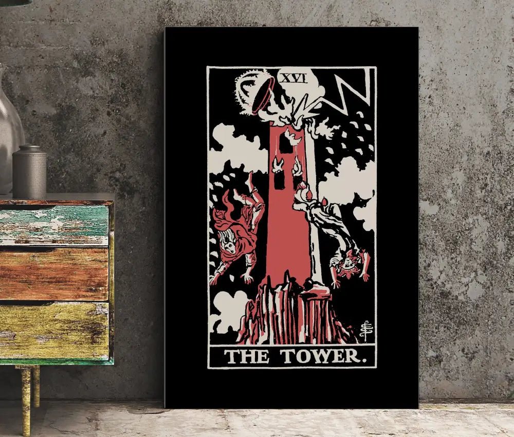 The Tower Tarot Card Three Color Print Poster No Frame by My Store