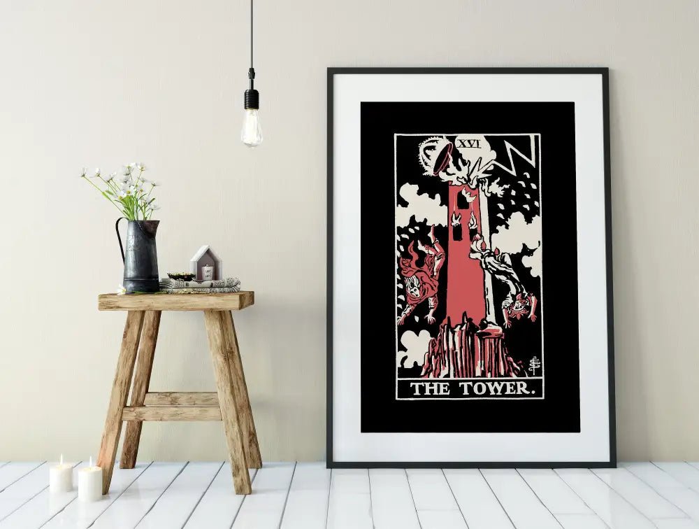 The Tower Tarot Card Three Color Print Poster No Frame by My Store