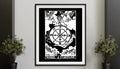 The Wheel Of Fortune Tarot Card Print Black Poster No Frame by My Store