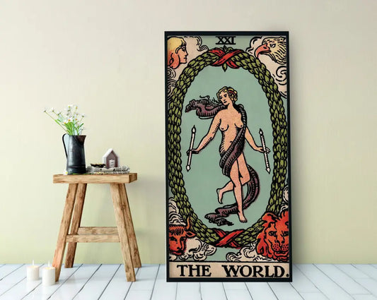 The World Tarot Card Poster No Frame Stunning Tarot Print Wall Art for Spiritual Collectors by My Store