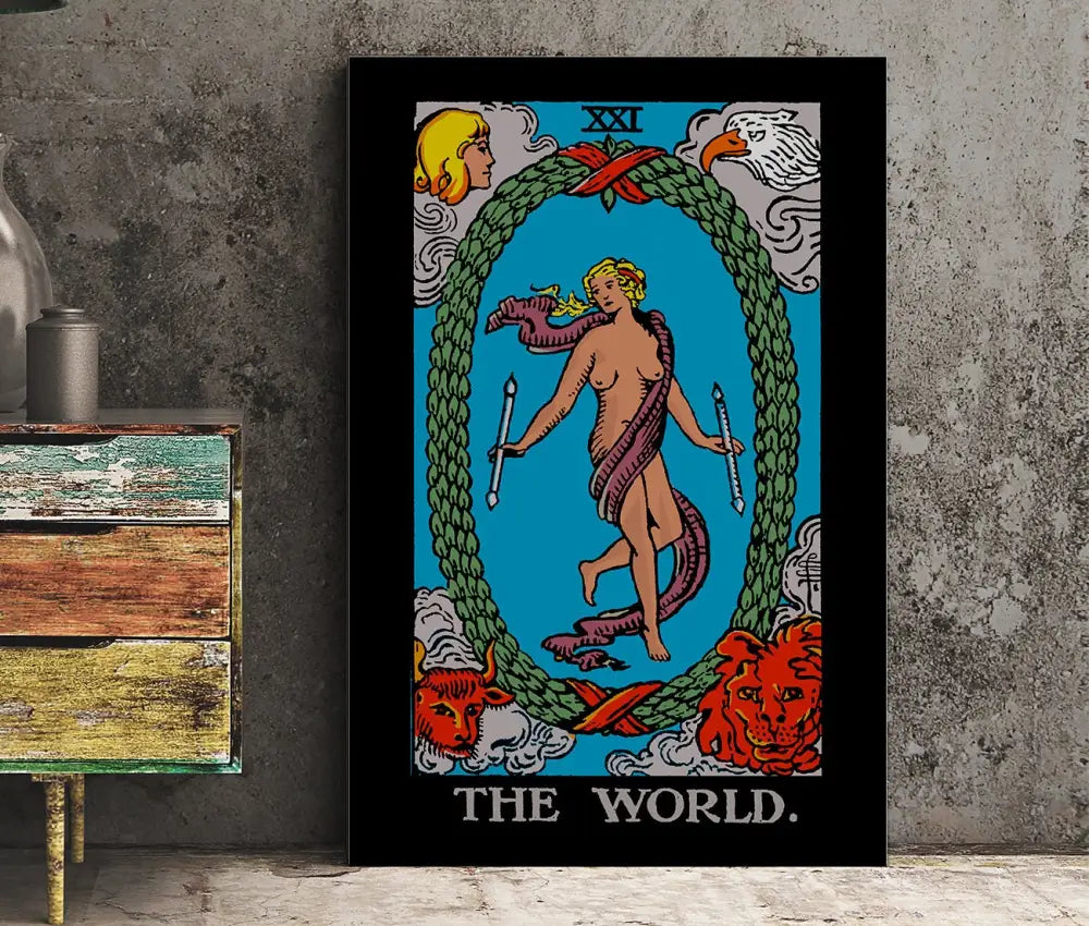 The World Tarot Card Print Bright Poster No Frame by My Store