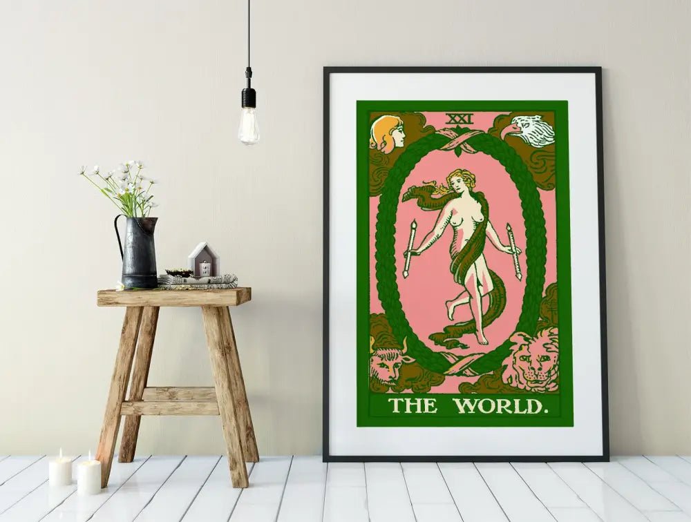 The World Tarot Card Print Bubblegum Goth Pop Art Poster by My Store