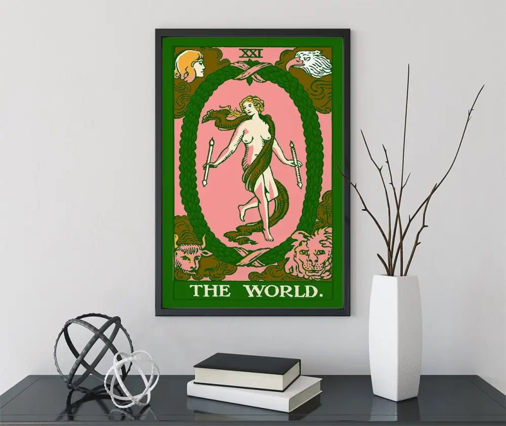 The World Tarot Card Print Bubblegum Goth Pop Art Poster by My Store