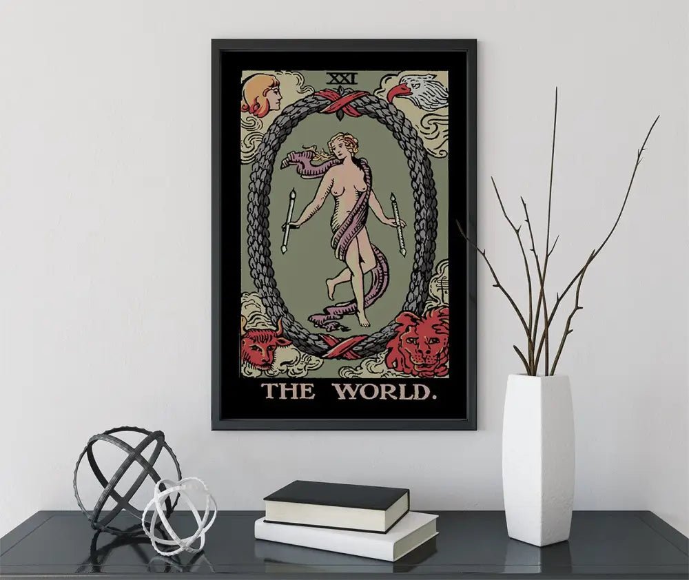 The World Tarot Card Print Harvest Poster No Frame Elegant Tarot Wall Art For Home Or Office by My Store