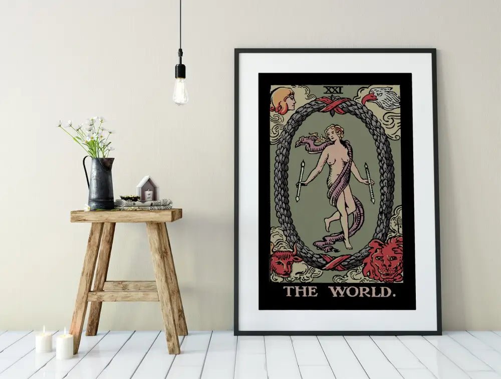 The World Tarot Card Print Harvest Poster No Frame Elegant Tarot Wall Art For Home Or Office by My Store