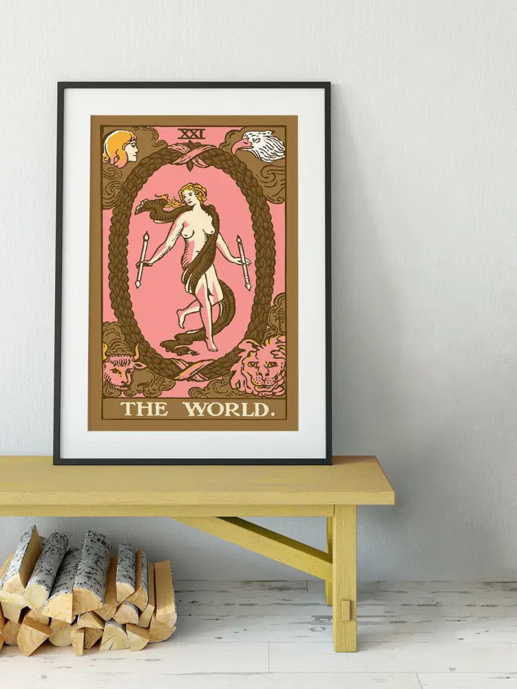 The World Tarot Card Print Neapolitan Goth Pop Art Poster Limited Edition Collectible Artwork by My Store