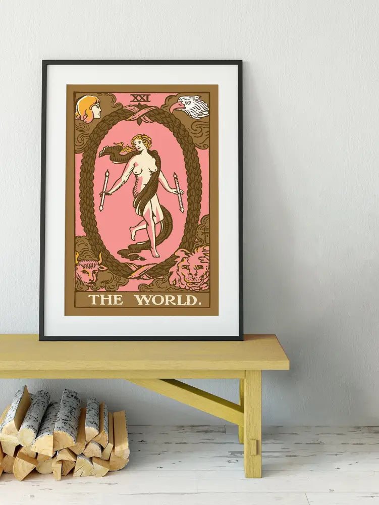 The World Tarot Card Print Neapolitan Goth Pop Art Poster Limited Edition Collectible Artwork by My Store