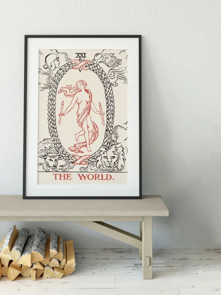 The World Tarot Card Print No Border Poster Neutral Vibe by My Store