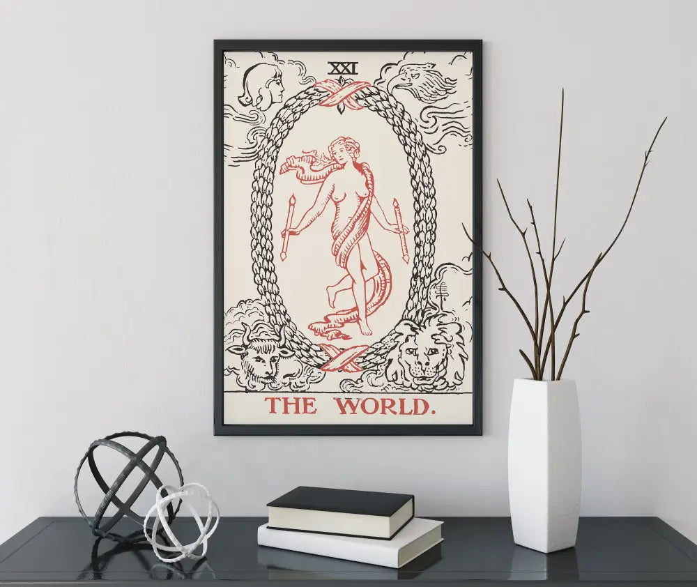 The World Tarot Card Print No Border Poster Neutral Vibe by My Store