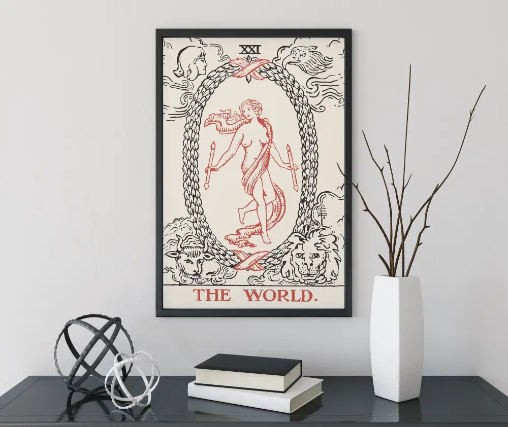 The World Tarot Card Print No Border Poster Neutral Vibe by My Store