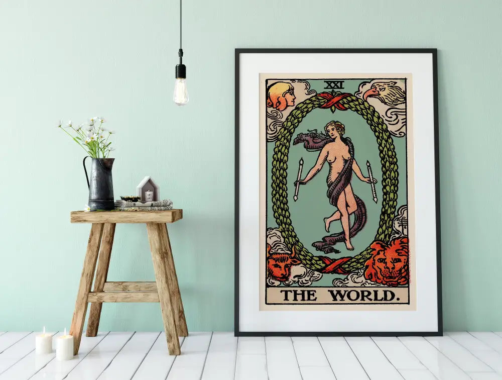 The World Tarot Card Print No Frame Poster Art Spiritual Wall Decor For Living Room by My Store