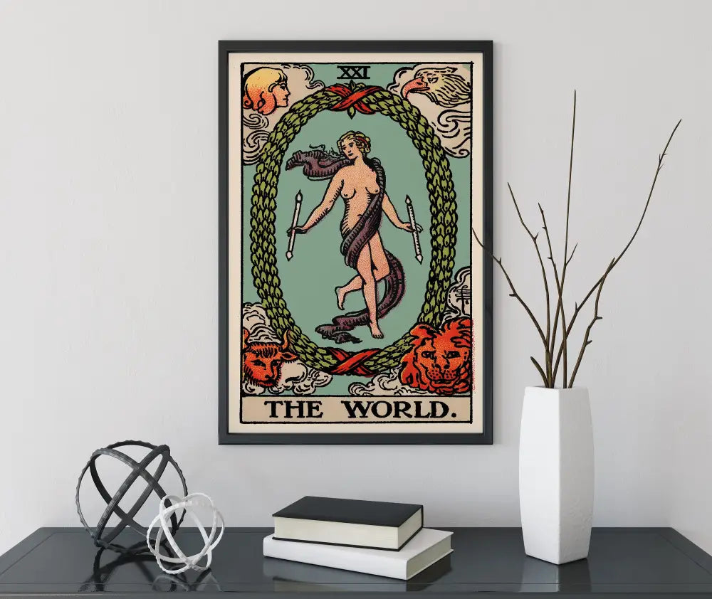 The World Tarot Card Print No Frame Poster Art Spiritual Wall Decor For Living Room by My Store