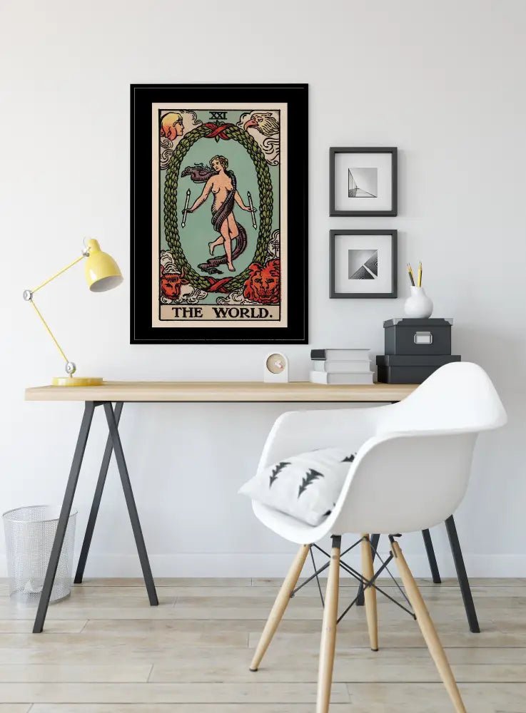 The World Tarot Card Print Poster No Frame Ethereal World Card Art Completion Theme by My Store