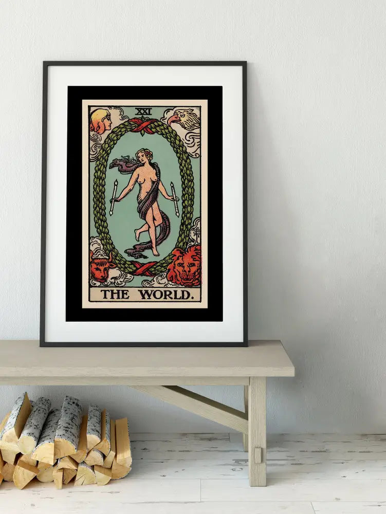 The World Tarot Card Print Poster No Frame Ethereal World Card Art Completion Theme by My Store