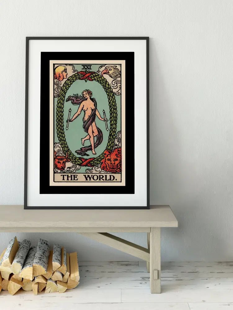 The World Tarot Card Print Poster No Frame Ethereal World Card Art Completion Theme by My Store