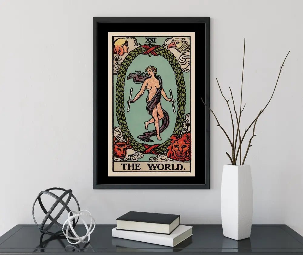 The World Tarot Card Print Poster No Frame Ethereal World Card Art Completion Theme by My Store