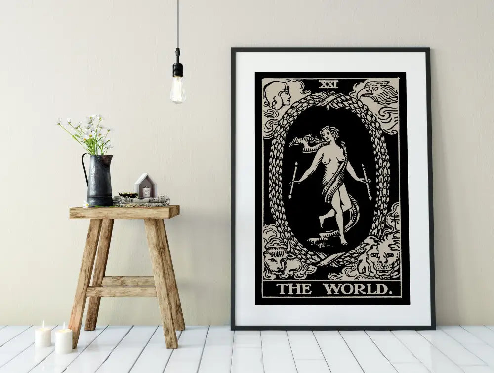 The World Tarot Card Print Unframed Poster For Elegant Wall Decor And Spiritual Ambiance by My Store