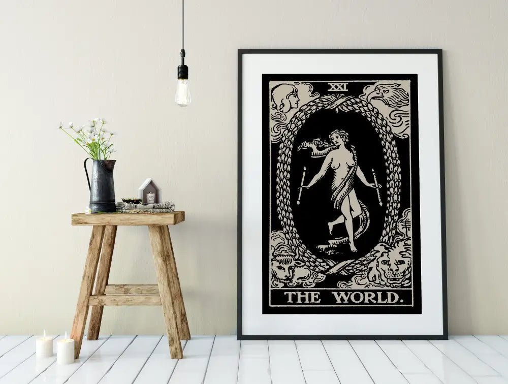 The World Tarot Card Print Unframed Poster For Elegant Wall Decor And Spiritual Ambiance by My Store
