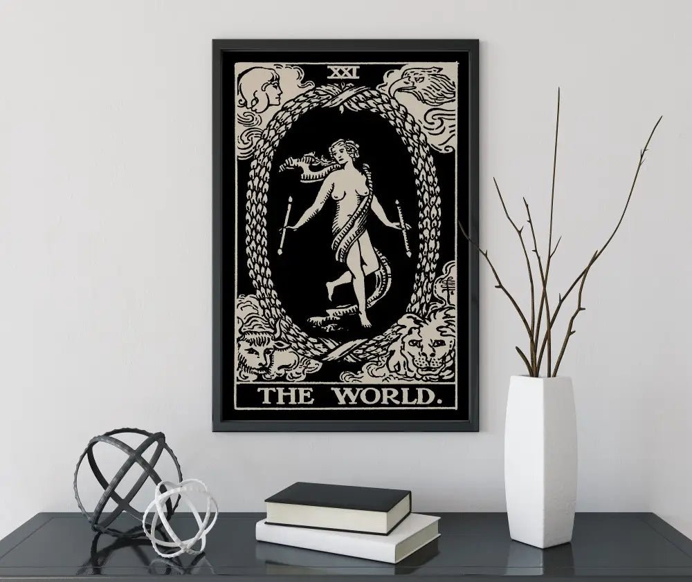 The World Tarot Card Print Unframed Poster For Elegant Wall Decor And Spiritual Ambiance by My Store